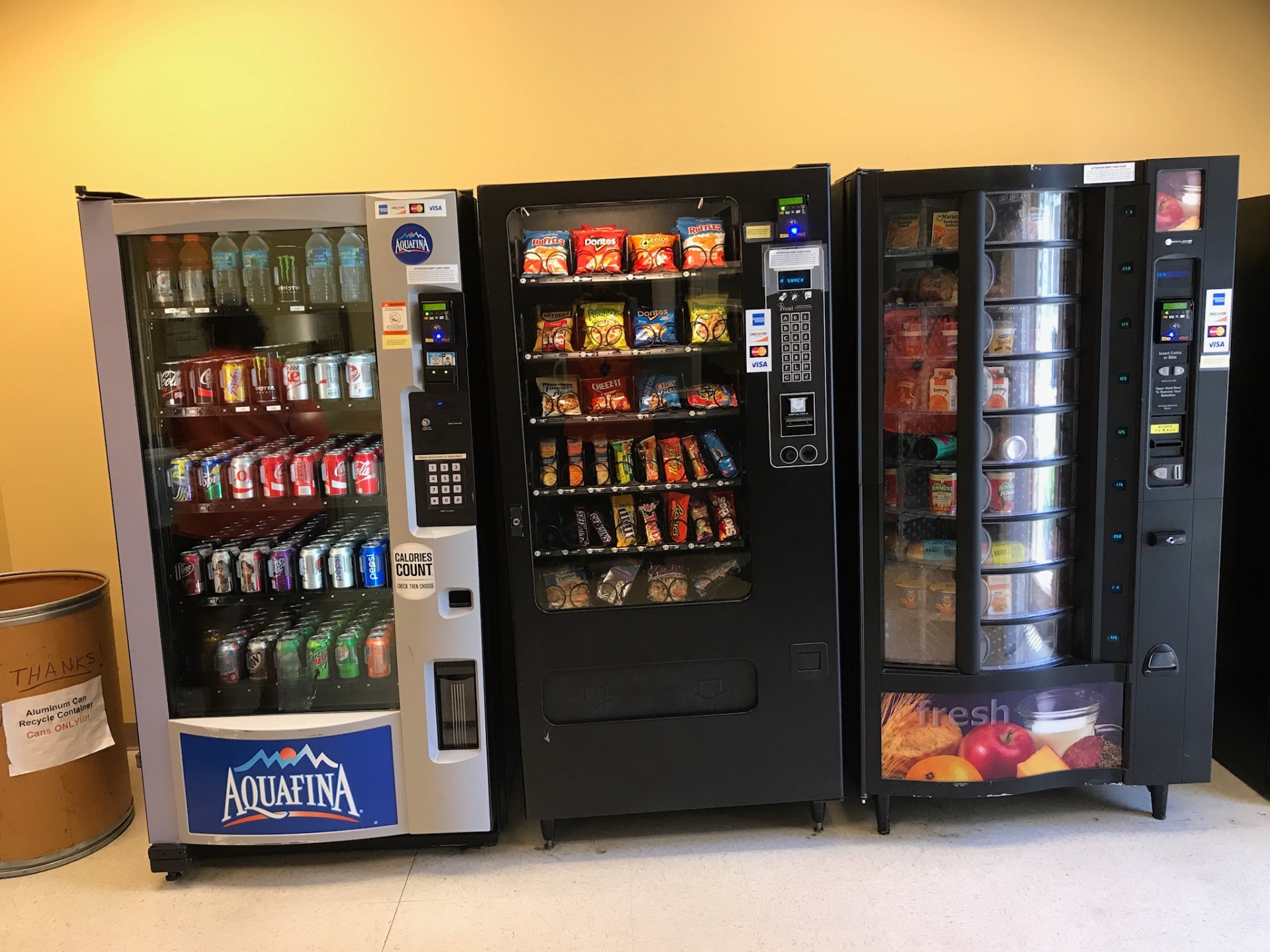 ATVS vending machines installed at no cost — drinks, snacks and fresh food